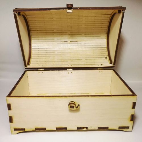 طرح صندوقچه گنج میلی‌متری لیزری - treasure chest 4mm laser cut ve - برای دستگاه CNC چوب و لیزر (سی ان سی)