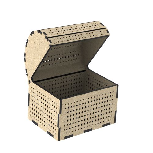 طرح جعبه جواهرات صندوقچه گنج لیزر - treasure chest jewelry box laser cut ve - برای دستگاه CNC چوب و لیزر (سی ان سی)