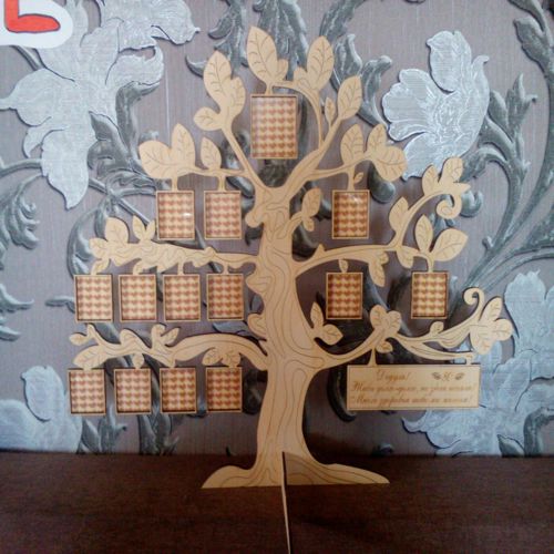 طرح قاب خانواده درختی برای برش لیزری - tree family frame for laser cutting ve - برای دستگاه CNC چوب و لیزر (سی ان سی)