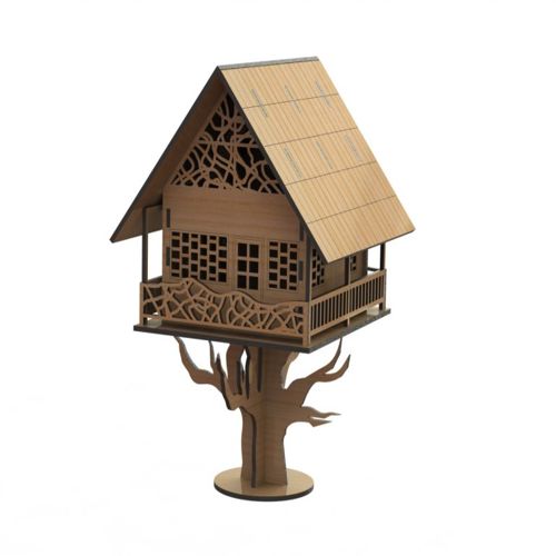 طرح خانه درختی برای برش لیزری - tree house for laser cut ve - برای دستگاه CNC چوب و لیزر (سی ان سی)