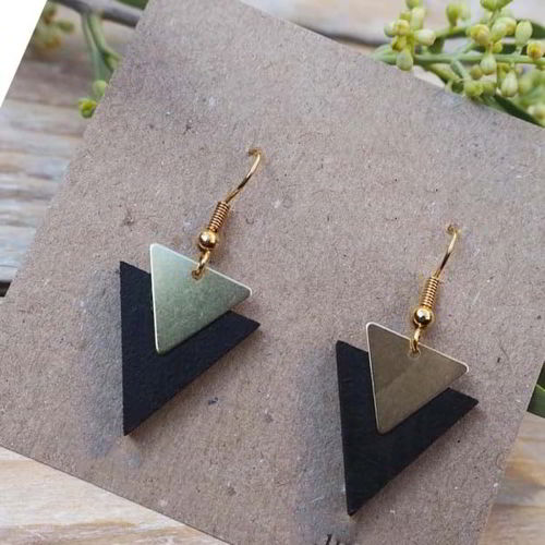 طرح گوشواره مثلثی لیزر - triangle earring design laser cut - برای دستگاه CNC چوب و لیزر (سی ان سی)