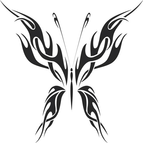 طرح هنر پروانه قبیله‌ای - tribal butterfly art 10 - برای دستگاه CNC چوب و لیزر (سی ان سی)