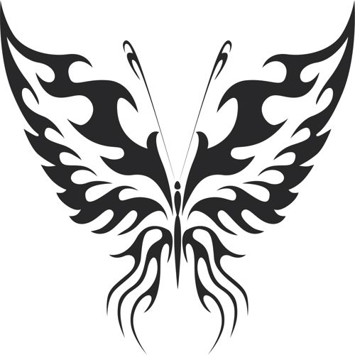 طرح هنر پروانه قبیله‌ای - tribal butterfly art 11 - برای دستگاه CNC چوب و لیزر (سی ان سی)
