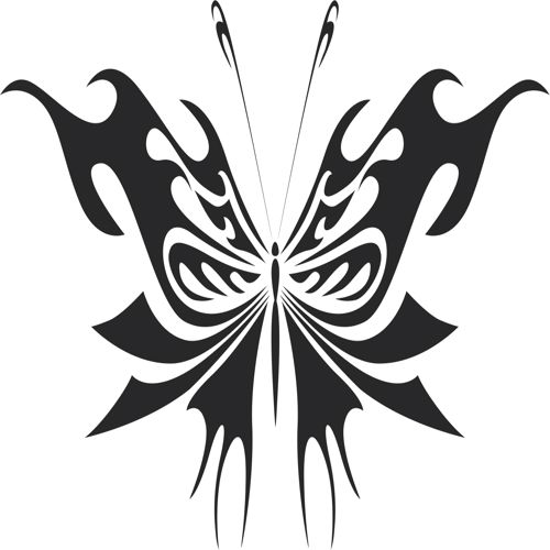 طرح هنر پروانه قبیله‌ای - tribal butterfly art 14 - برای دستگاه CNC چوب و لیزر (سی ان سی)