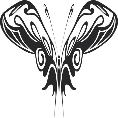 طرح پروانه قبیله‌ای هنر - tribal butterfly art 15 - برای دستگاه CNC چوب و لیزر (سی ان سی)