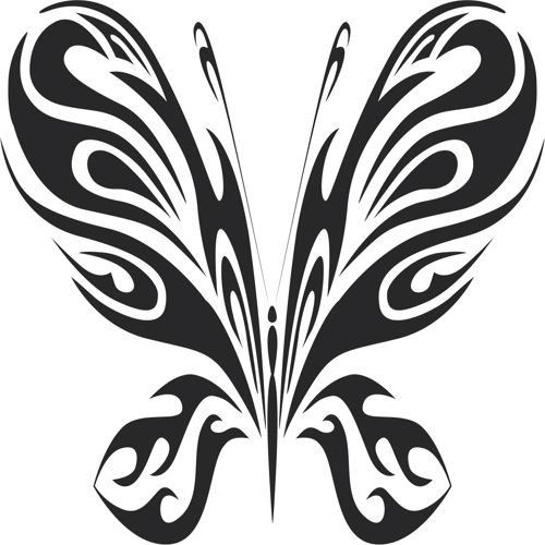 طرح پروانه قبیله‌ای هنر - tribal butterfly art 20 - برای دستگاه CNC چوب و لیزر (سی ان سی)