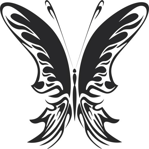 طرح پروانه قبیله‌ای هنر - tribal butterfly art 22 - برای دستگاه CNC چوب و لیزر (سی ان سی)