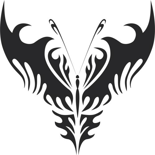 طرح پروانه قبیله‌ای هنر - tribal butterfly art 24 - برای دستگاه CNC چوب و لیزر (سی ان سی)