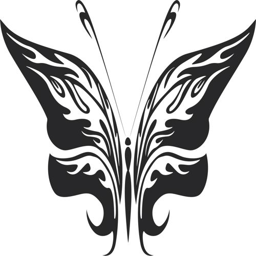 طرح هنر پروانه قبیله‌ای - tribal butterfly art 25 - برای دستگاه CNC چوب و لیزر (سی ان سی)