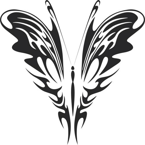 طرح هنر پروانه قبیله‌ای - tribal butterfly art 26 - برای دستگاه CNC چوب و لیزر (سی ان سی)