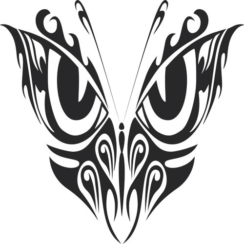 طرح هنر پروانه قبیله‌ای - tribal butterfly art 33 - برای دستگاه CNC چوب و لیزر (سی ان سی)