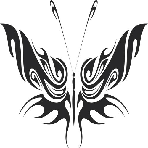 طرح هنر پروانه قبیله‌ای - tribal butterfly art 34 - برای دستگاه CNC چوب و لیزر (سی ان سی)