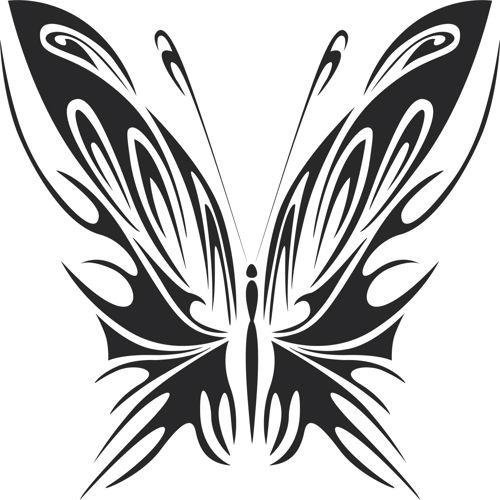 طرح هنر پروانه قبیله‌ای - tribal butterfly art 40 - برای دستگاه CNC چوب و لیزر (سی ان سی)