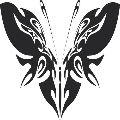 طرح هنر پروانه قبیله‌ای - tribal butterfly art 42 - برای دستگاه CNC چوب و لیزر (سی ان سی)