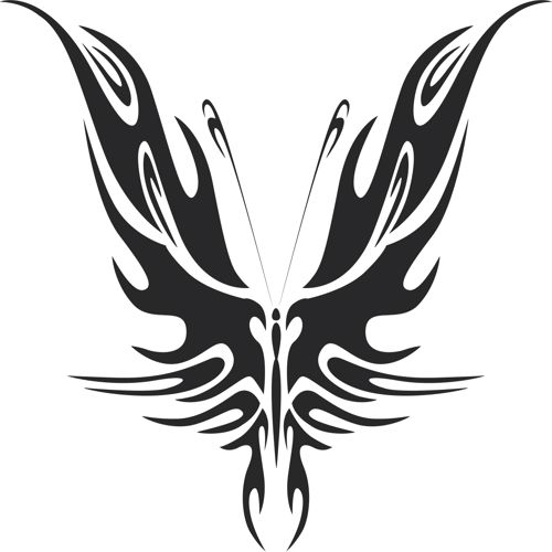 طرح هنر پروانه قبیله‌ای - tribal butterfly art 44 - برای دستگاه CNC چوب و لیزر (سی ان سی)
