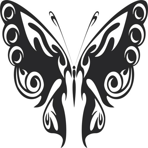 طرح هنر پروانه قبیله‌ای - tribal butterfly art 47 - برای دستگاه CNC چوب و لیزر (سی ان سی)