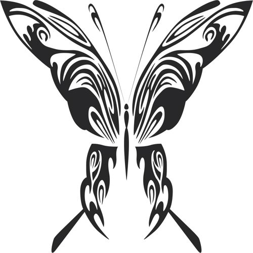 طرح هنر پروانه قبیله‌ای - tribal butterfly art 48 - برای دستگاه CNC چوب و لیزر (سی ان سی)