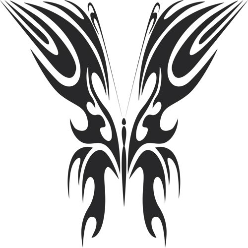 طرح هنر پروانه قبیله‌ای - tribal butterfly art 49 - برای دستگاه CNC چوب و لیزر (سی ان سی)