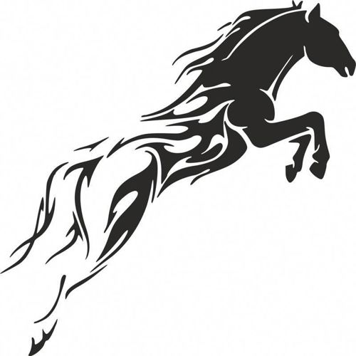 طرح تاتوی منحصر به فرد اسب قبیله‌ای برای مردان - tribal horse unique tattoo for men - برای دستگاه CNC چوب و لیزر (سی ان سی)