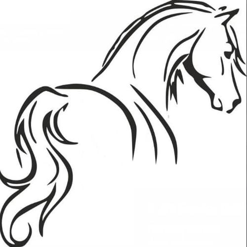طرح خالکوبی اسب قبیله ای استنسیل - tribal tattoo horse outline stencil - برای دستگاه CNC چوب و لیزر (سی ان سی)