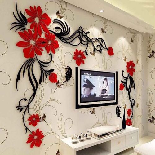 طرح برچسب دیواری تلویزیون اکریلیک سه بعدی برجسته برای برش لیزری لیزری - tv wall acrylic 3d relief wall sticker for laser cutting ve - برای دستگاه CNC چوب و لیزر (سی ان سی)