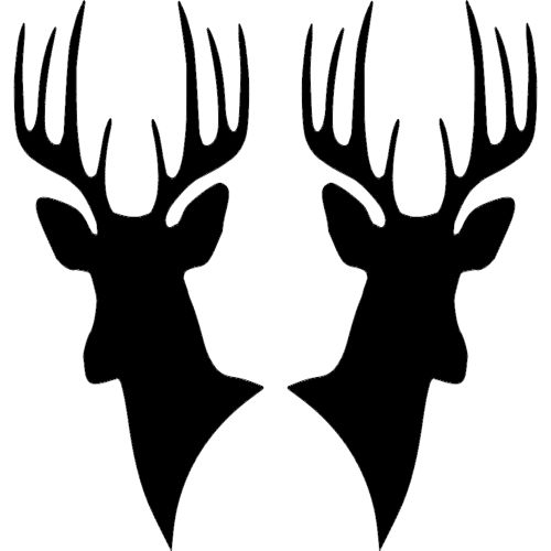 طرح دو سر گوزن شبح - two deer heads silhouette - برای دستگاه CNC چوب و لیزر (سی ان سی)