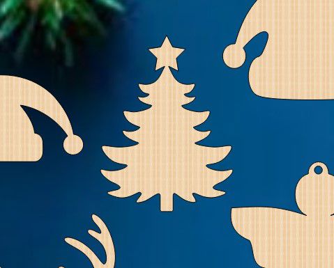 طرح برش درخت کریسمس چوبی ناتمام کاردستی برش لیزر - unfinished wood christmas tree cutout craft laser cut ve - برای دستگاه CNC چوب و لیزر (سی ان سی)