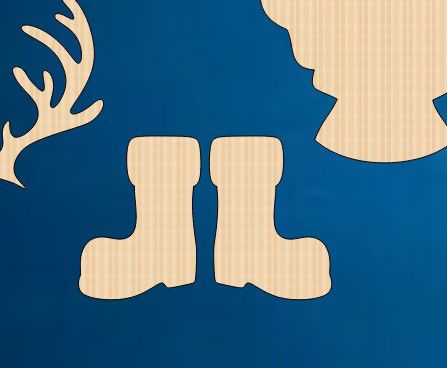 طرح چکمه‌های چوبی بابا نوئل ناتمام برش لیزر برش - unfinished wooden santa claus boots cutout laser cut ve - برای دستگاه CNC چوب و لیزر (سی ان سی)