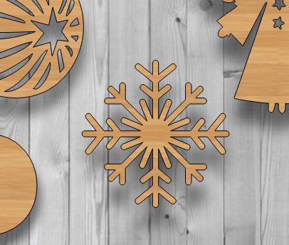 طرح برش دانه برف چوبی ناتمام کاردستی برش لیزری - unfinished wood snowflake cutout craft laser cut ve - برای دستگاه CNC چوب و لیزر (سی ان سی)