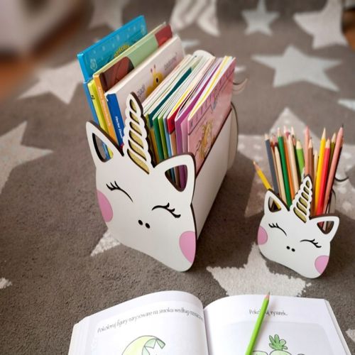 طرح ماکت جا مداد تک شاخ برای برش لیزری - unicorn pencil holder mockup for laser cutting ve - برای دستگاه CNC چوب و لیزر (سی ان سی)