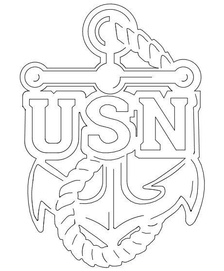 طرح لوگو usn anchor - usn anchor logo - برای دستگاه CNC چوب و لیزر (سی ان سی)