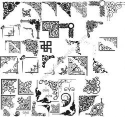 طرح وکتور تزئینی گوشه - vector decorative corner ve - برای دستگاه CNC چوب و لیزر (سی ان سی)