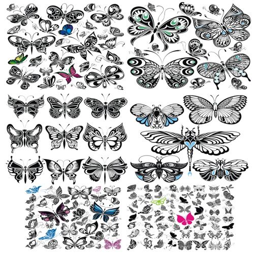 طرح های وکتور پروانه برای دستگاه cnc ctors butterfly decor - vectors butterfly decor ve - برای دستگاه CNC چوب و لیزر (سی ان سی)