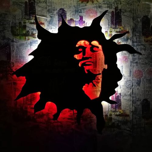 طرح دکور دیواری ویکتور تسوی برای برش لیزری - viktor tsoi wall decor for laser cutting ve - برای دستگاه CNC چوب و لیزر (سی ان سی)