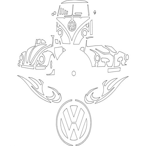 طرح vw clock - vw clock - برای دستگاه CNC چوب و لیزر (سی ان سی)