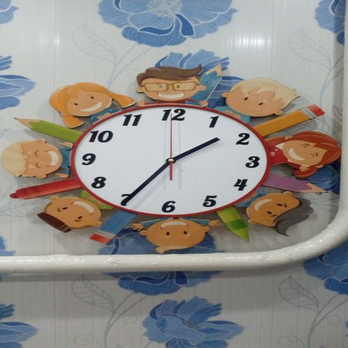 طرح ساعت دیواری مدرسه‌ای قالب برای برش لیزری - wall clock for school template for laser cut ve - برای دستگاه CNC چوب و لیزر (سی ان سی)