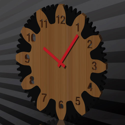 طرح ساعت دیواری ساعت - wall clock - برای دستگاه CNC چوب و لیزر (سی ان سی)