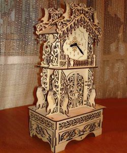 طرح ساعت دیواری با طرح پرنده برای برش لیزری و سی ان سی هزینه - wall clock with bird motifs for laser cut cnc - برای دستگاه CNC چوب و لیزر (سی ان سی)