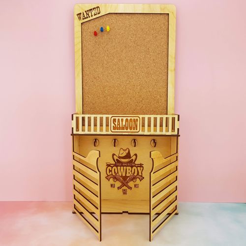 طرح جاکلیدی دیواری با تخته چوب پنبه‌ای مخصوص برش لیزری روکش - wall organizer key hanger with cork board for laser cut ve - برای دستگاه CNC چوب و لیزر (سی ان سی)