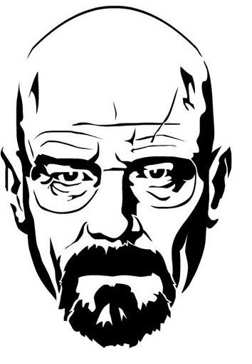 طرح والتر وایت هایزنبرگ از سریال برکینگ بد شابلون - walter white heisenberg from breaking bad stencil - برای دستگاه CNC چوب و لیزر (سی ان سی)