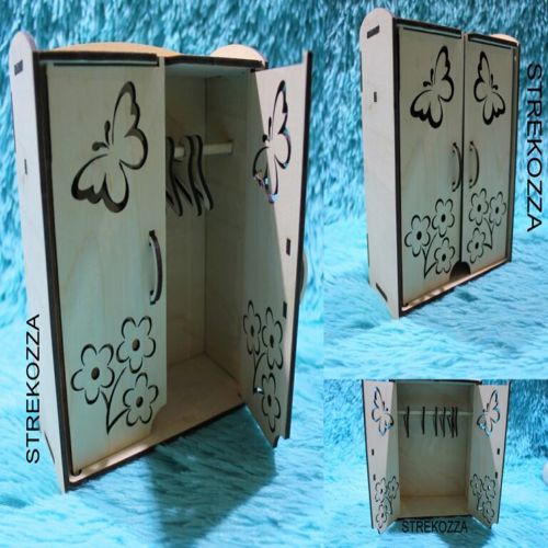 طرح کمد لباس با آویز برای برش لیزری - wardrobe with hanger for laser cut ve - برای دستگاه CNC چوب و لیزر (سی ان سی)