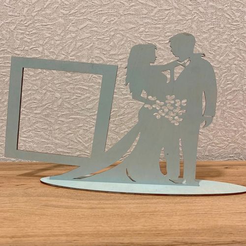 طرح قاب عکس عروس و داماد برای برش لیزری - wedding bride groom photo frame for laser cutting ve - برای دستگاه CNC چوب و لیزر (سی ان سی)
