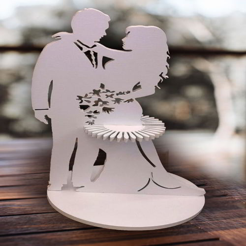 طرح جا دستمال عروسی زوج برش لیزری - wedding napkin holder couple laser cutting ve - برای دستگاه CNC چوب و لیزر (سی ان سی)