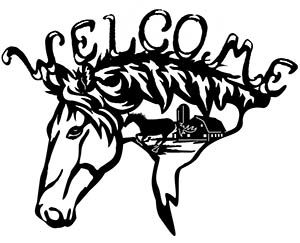 طرح خوش آمدید اسب سر - welcome horse head - برای دستگاه CNC چوب و لیزر (سی ان سی)