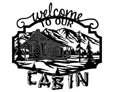 طرح به کلبه ما خوش آمدید - welcome to our cabin - برای دستگاه CNC چوب و لیزر (سی ان سی)