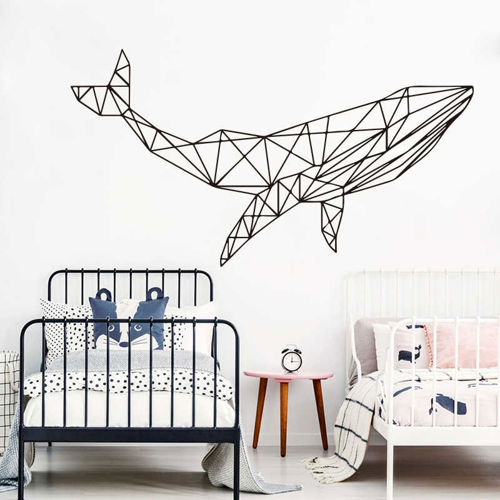 طرح هندسی وال هنری برای برش لیزری - whale geometric wall art for laser cutting ve - برای دستگاه CNC چوب و لیزر (سی ان سی)