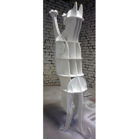 طرح گربه سفید 3 - white cat x13 - برای دستگاه CNC چوب و لیزر (سی ان سی)