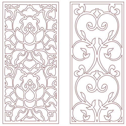 طرح دیوار گل سفید برای برش لیزر cnc - white flower bulkhead for laser cut cnc - برای دستگاه CNC چوب و لیزر (سی ان سی)