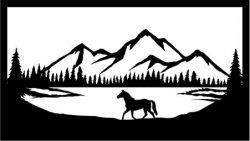 طرح اسب‌های وحشی در جنگل برای برش لیزری پلاسما - wild horses in the forest for laser cut plasma - برای دستگاه CNC چوب و لیزر (سی ان سی)
