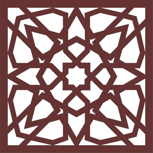 طرح گلدار یکپارچه برای برش لیزری - window grill floral seamless design for laser cut ve - برای دستگاه CNC چوب و لیزر (سی ان سی)